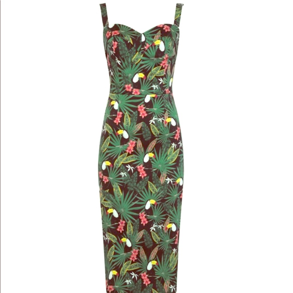 Collectif Mainline Kiana Tropicalia Pencil Dress